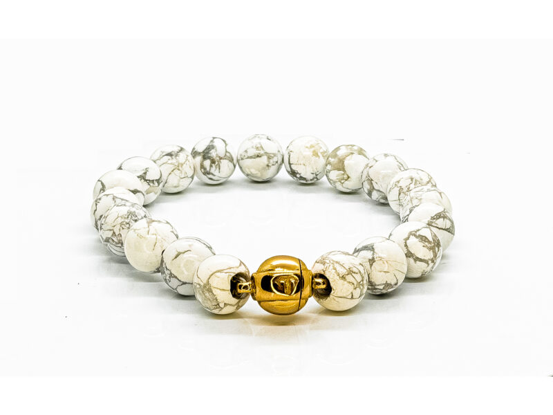 Gold Howlite Bracelet 10mm